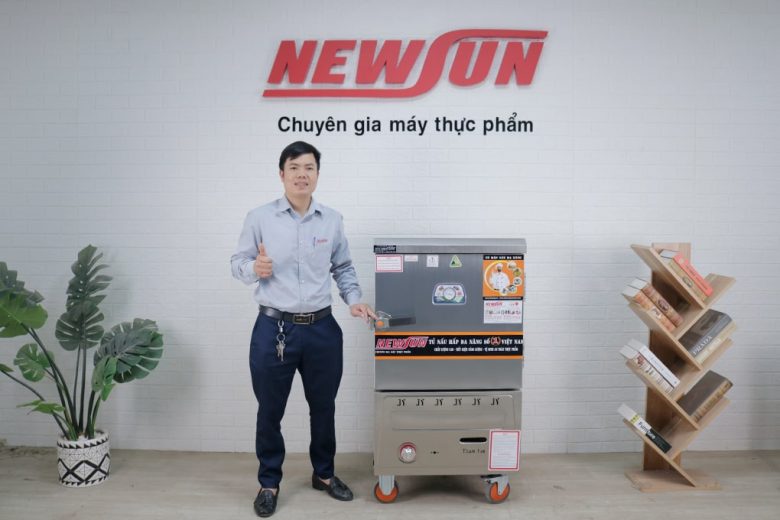 Hình ảnh thực tế tủ nấu cơm VN 6 khay dùng điện & gas inox 201