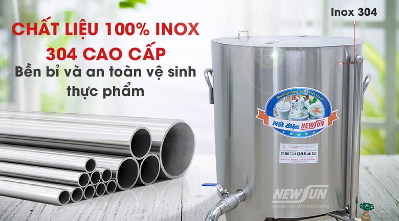 Chất liệu inox 304 bền bỉ và an toàn vệ sinh