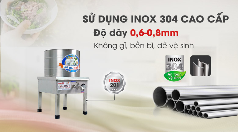 Chất liệu inox cao cấp, bền bỉ