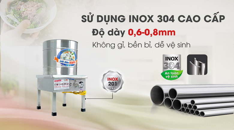 Chất liệu inox cao cấp, bền bỉ