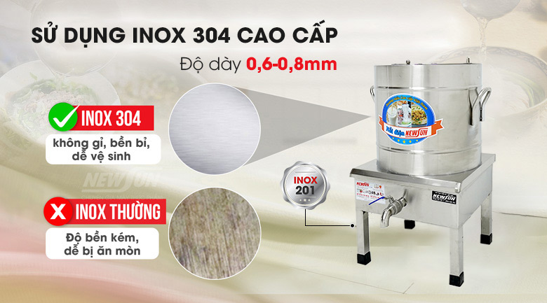 Chất liệu inox cao cấp, bền bỉ