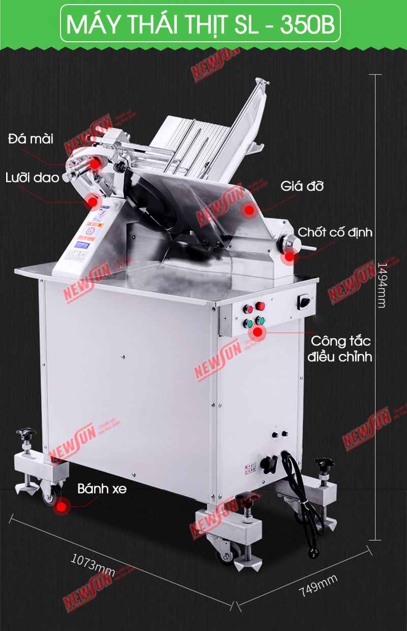 Cấu tạo của máy thái thịt SL 350B