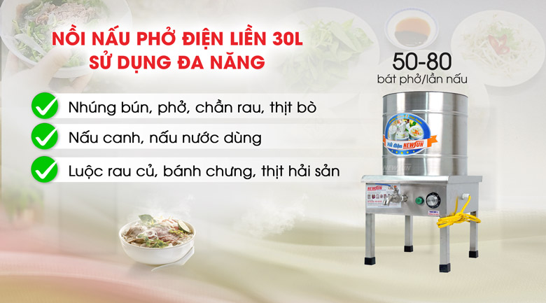 Ứng dụng của nồi phở điện liền 30L