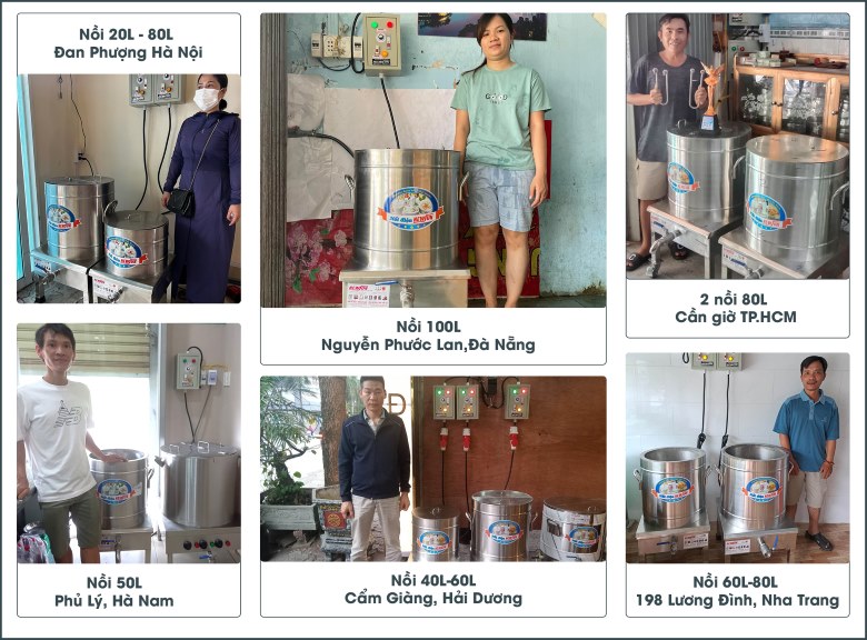 Khách hàng sử dụng nồi nấu phở tủ điện rời NEWSUN