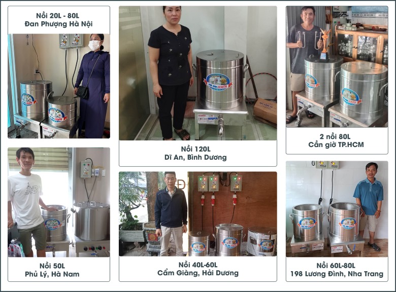 Khách hàng sử dụng nồi nấu phở tủ điện rời NEWSUN