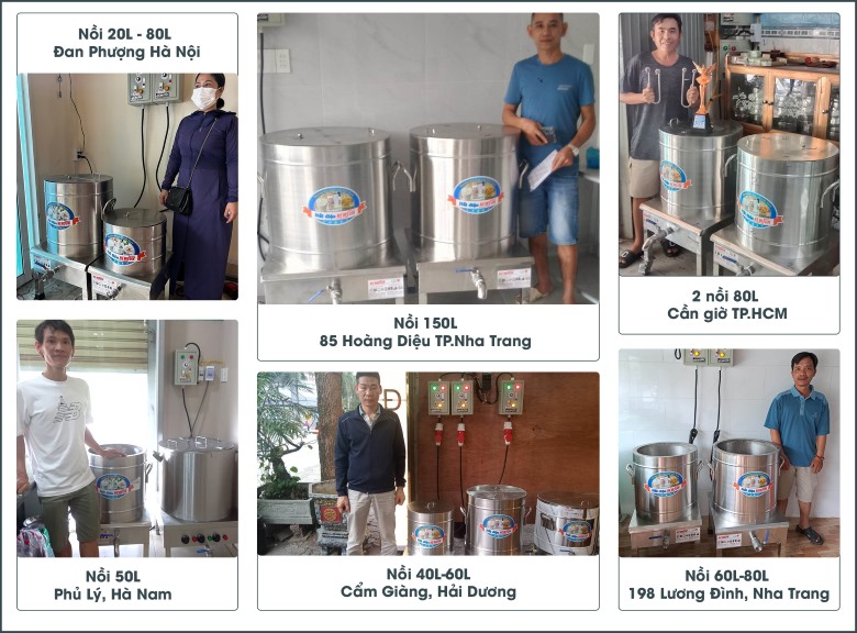 Khách hàng sử dụng nồi nấu phở tủ điện rời NEWSUN