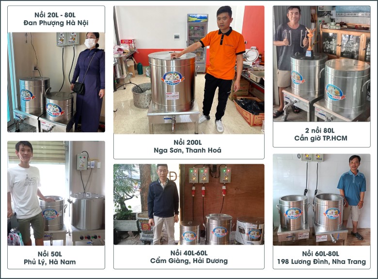 Khách hàng sử dụng nồi nấu phở tủ điện rời NEWSUN