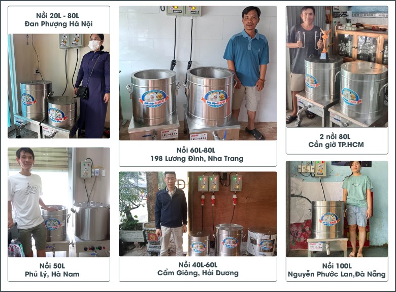 Khách hàng sử dụng nồi nấu phở tủ điện rời NEWSUN