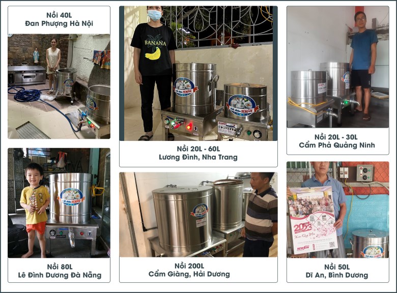 Khách hàng sử dụng nồi nấu phở điện liền NEWSUN
