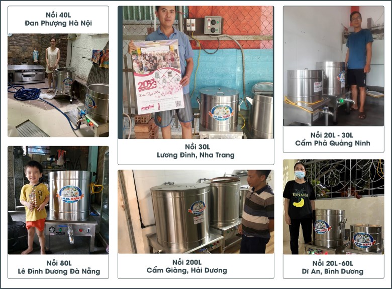 Khách hàng sử dụng nồi nấu phở điện liền NEWSUN