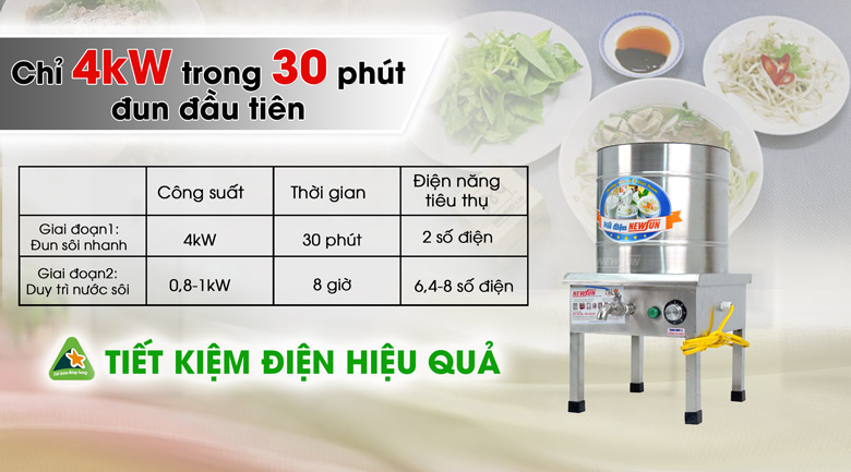Nồi nấu phở 30 lít tiết kiệm điện