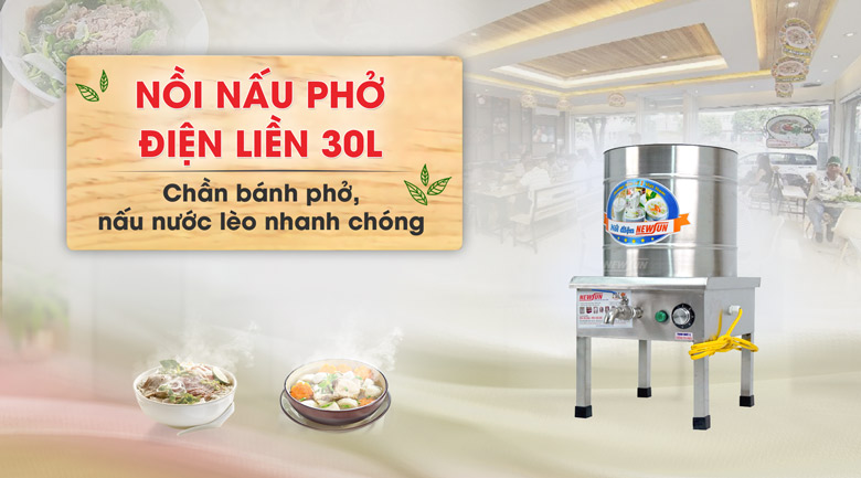 Nồi nấu phở điện liền nồi 30 lít NEWSUN