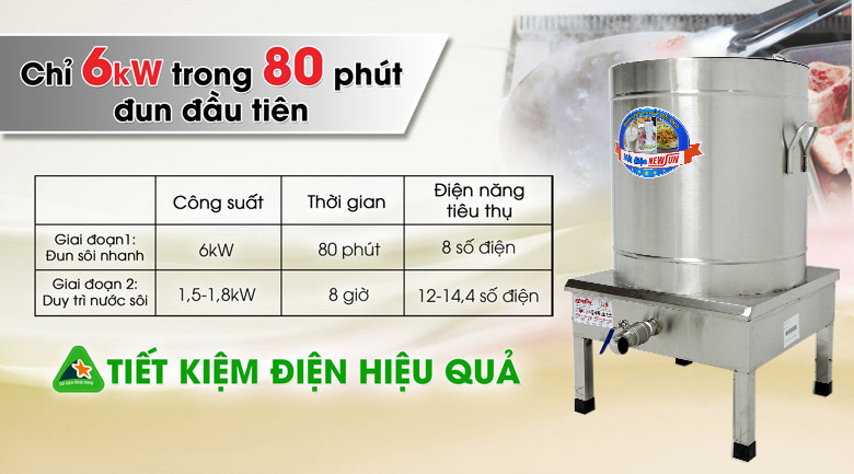 Nồi ninh xương 120 lít tiết kiệm điện
