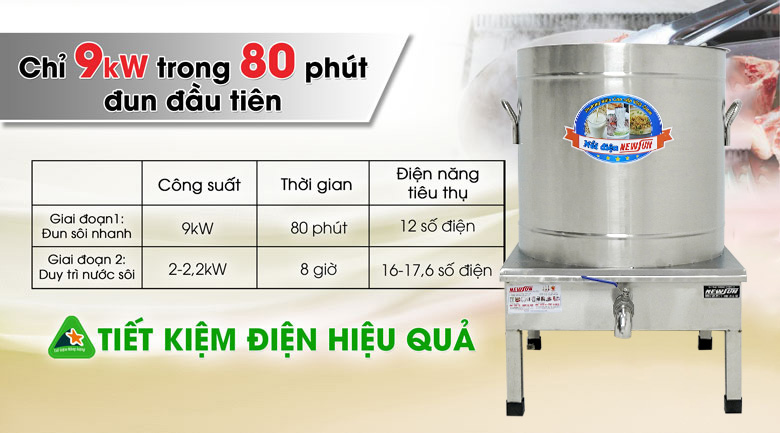 Nồi nấu phở 150 lít tiết kiệm điện