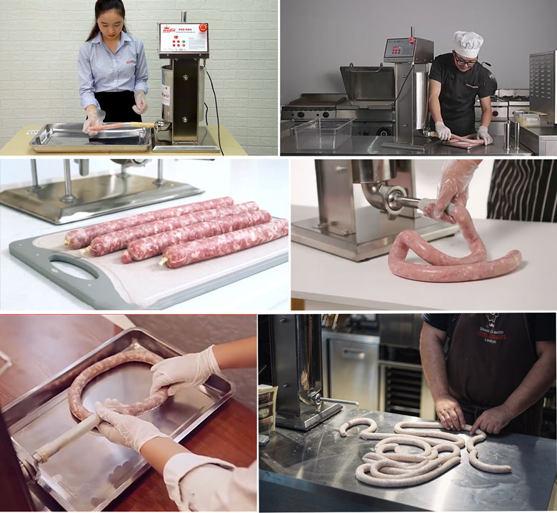 Hình ảnh thành phẩm thực tế máy đùn xúc xích điện tử Promax NEWSUN Hình ảnh thành phẩm thực tế máy đùn xúc xích điện tử Promax NEWSUN