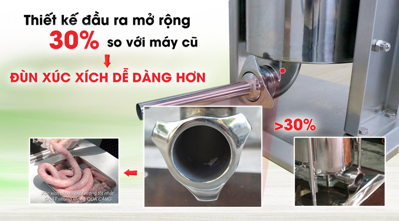 Thiết kế đầu đùn mở rộng hơn 30% so với dòng máy cũ Thiết kế đầu đùn mở rộng hơn 30% so với dòng máy cũ