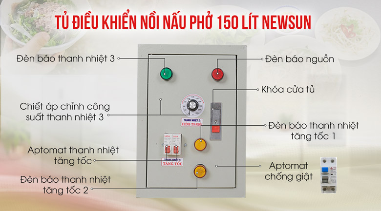 Tủ điều khiển nồi 150 lít