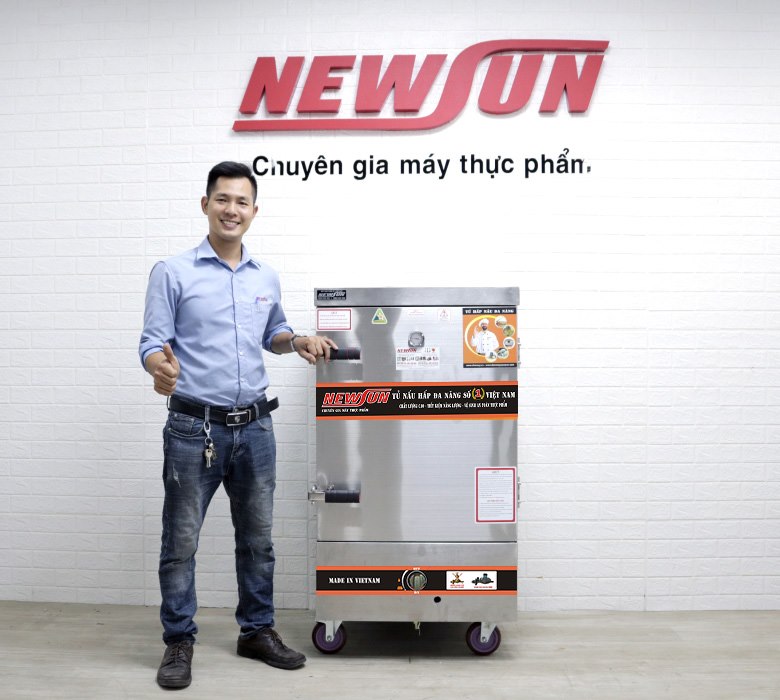Hình ảnh thực tế tủ nấu cơm 8 khay dùng gas Việt Nam