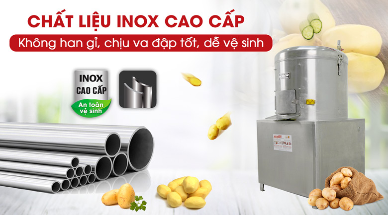 Sử dụng inox cao cấp, dày dặn giúp kéo dài tuổi thọ máy Sử dụng inox cao cấp, dày dặn giúp kéo dài tuổi thọ máy