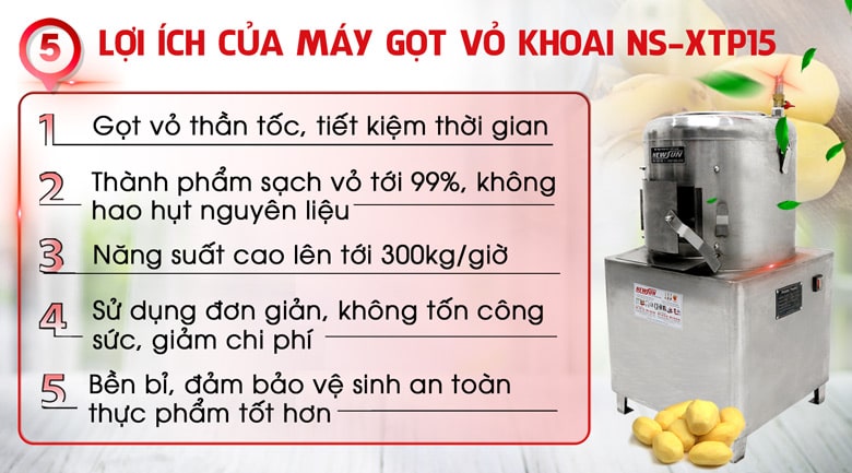 Những tính năng nổi bật chỉ có ở máy cạo vỏ khoai tây XTP15 Những tính năng nổi bật chỉ có ở máy cạo vỏ khoai tây XTP15