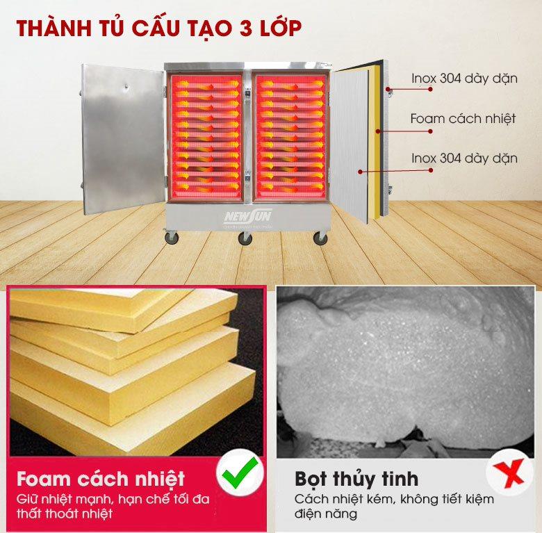 Thành tủ cấu tạo 3 lớp dày dặn, cách nhiệt cực hiệu quả Thành tủ cấu tạo 3 lớp dày dặn, cách nhiệt cực hiệu quả