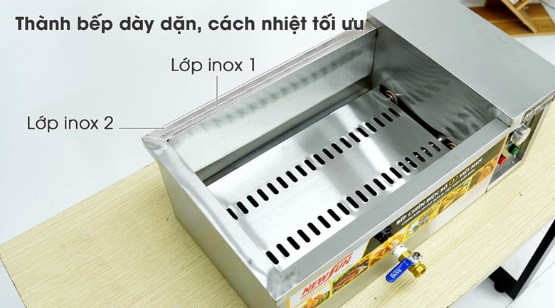 Thiết kế thành bếp tối ưu với 2 lớp inox cao cấp