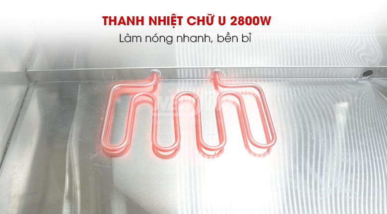 Thanh nhiệt inox cao cấp, gia nhiệt ổn định và bền lâu