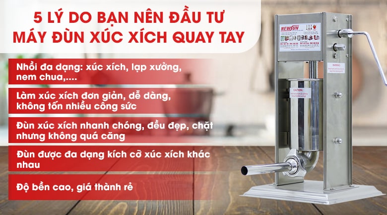 Lý do nên đầu tư máy đùn xúc xích quay tay