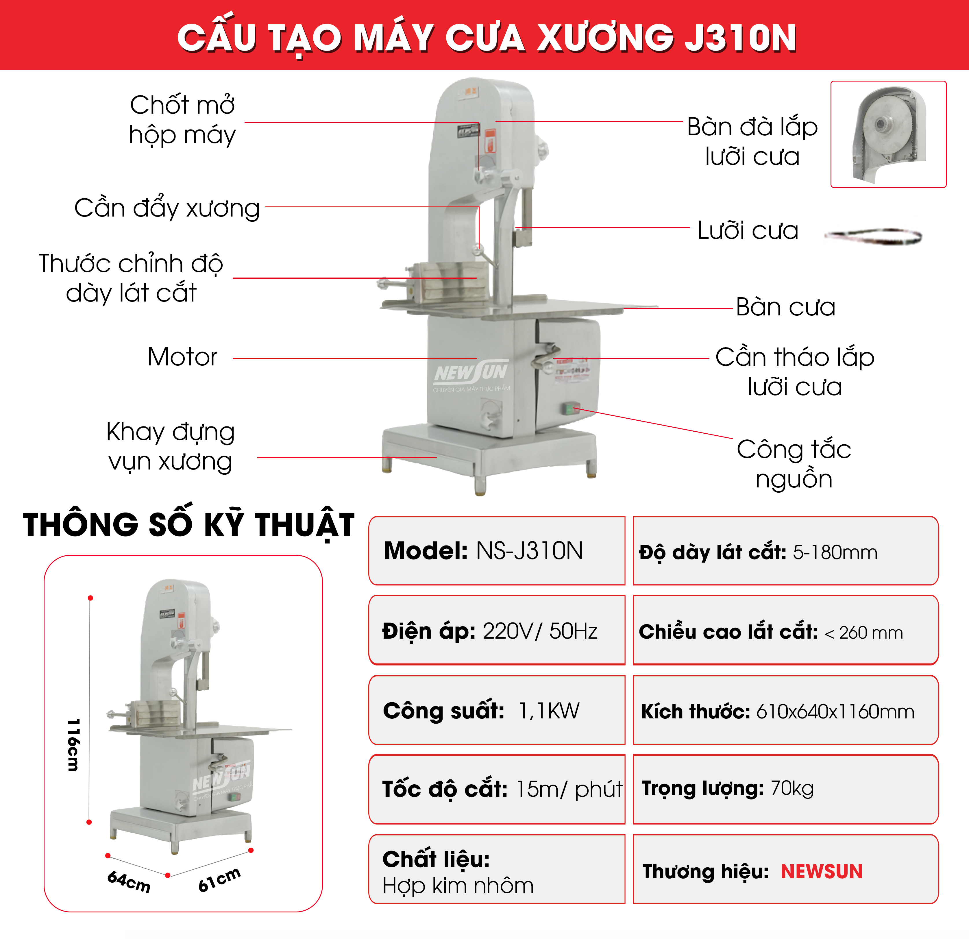 Cấu tạo máy cưa xương J310N