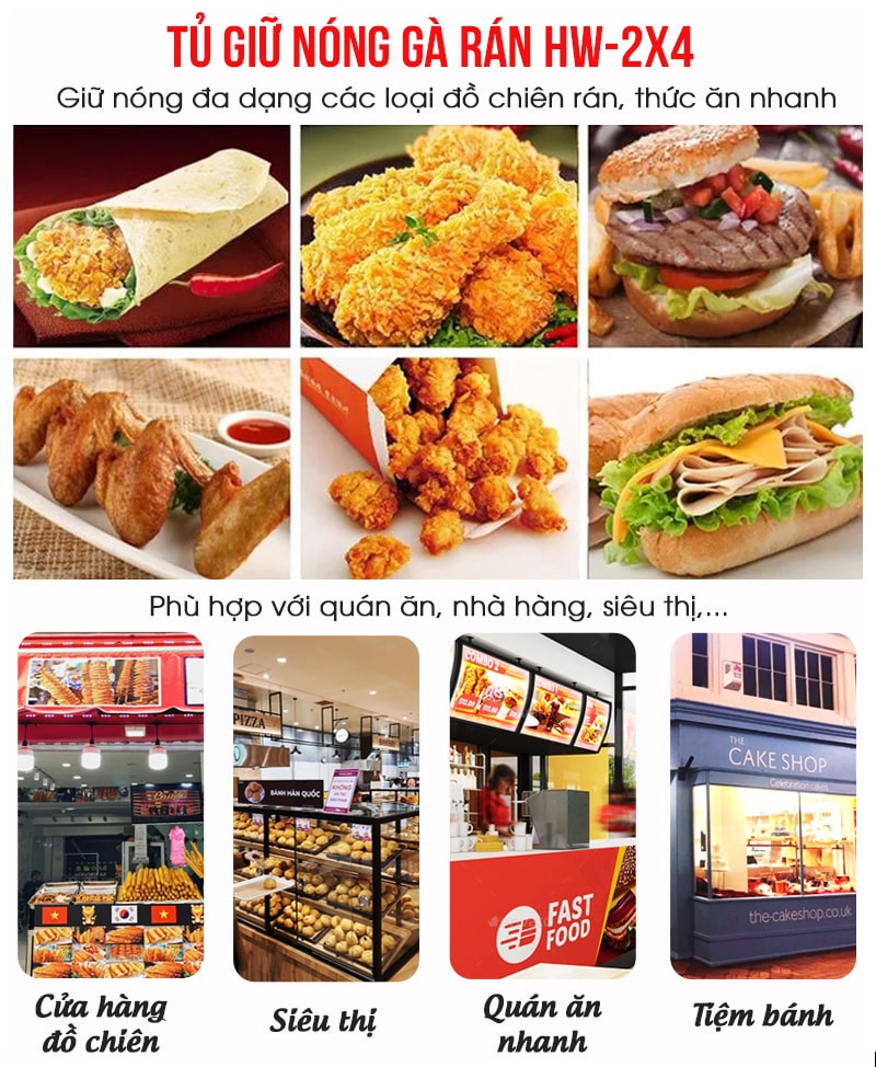 GIữ nóng đa dạng các loại đồ ăn