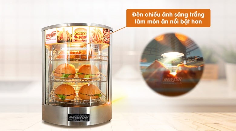 Hệ thống đèn chiếu sáng giúp món ăn thêm phần hấp dẫn