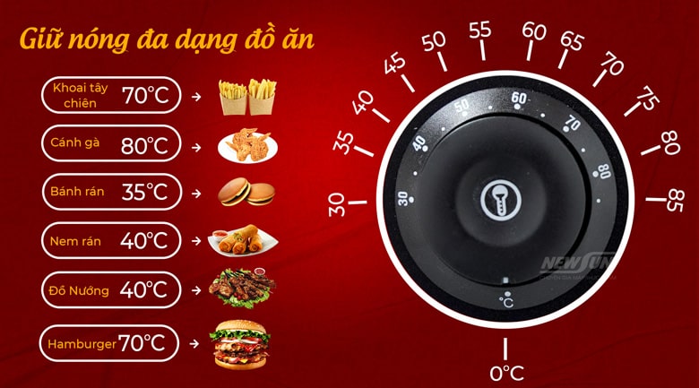 Dải nhiệt độ dài, giữ nóng đa dạng thực phẩm Dải nhiệt độ dài, giữ nóng đa dạng thực phẩm