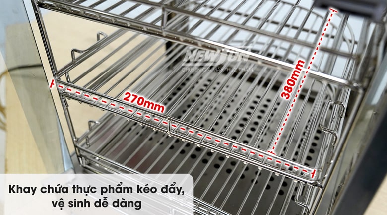 3 tầng giá đỡ rộng rãi, trữ lượng đồ ăn lớn