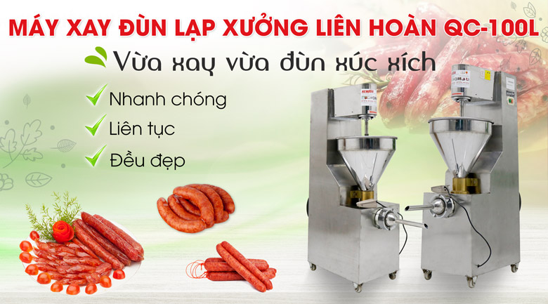 Máy xay đùn lạp xưởng liên hoàn QC-100L NEWSUN