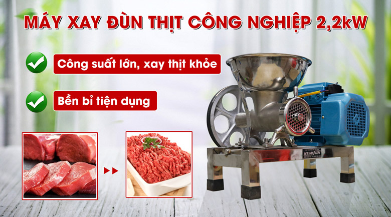 Máy xay đùn thịt công nghiệp 2,2kW Máy xay đùn thịt công nghiệp 2,2kW