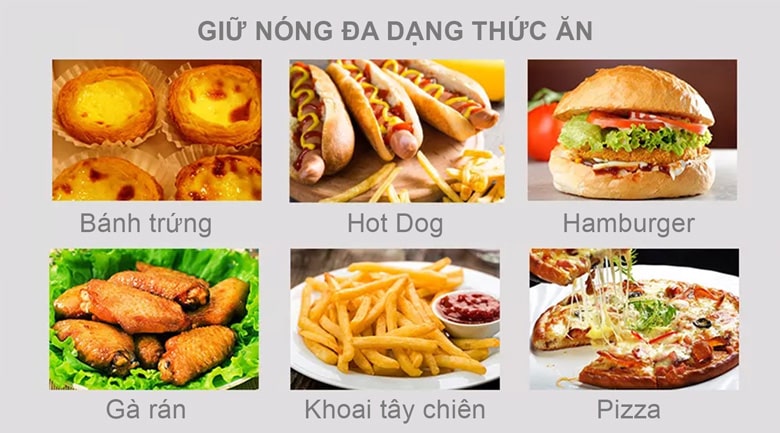 giữ nóng đa dạng các loại thực phẩm