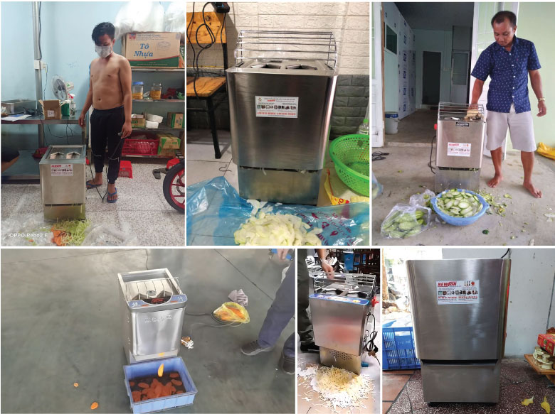 Hình ảnh thực tế khách hàng sử dụng máy thái rau củ quả QSP Hình ảnh thực tế khách hàng sử dụng máy thái rau củ quả QSP