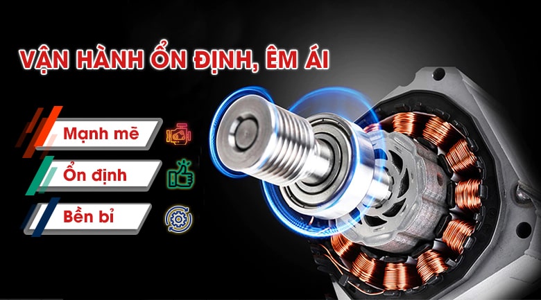 Động cơ vận hành mạnh mẽ và ổn định, cho năng suất lớn