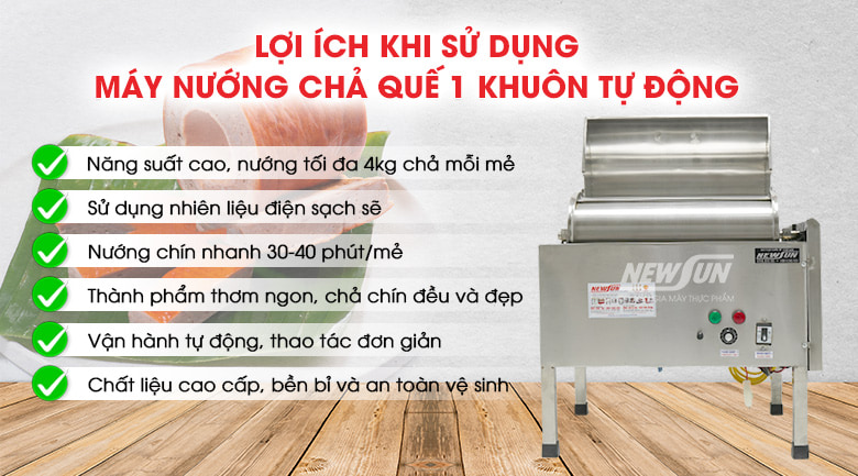 Lợi ích sử dụng máy nướng chả quế 1 khuôn tự động
