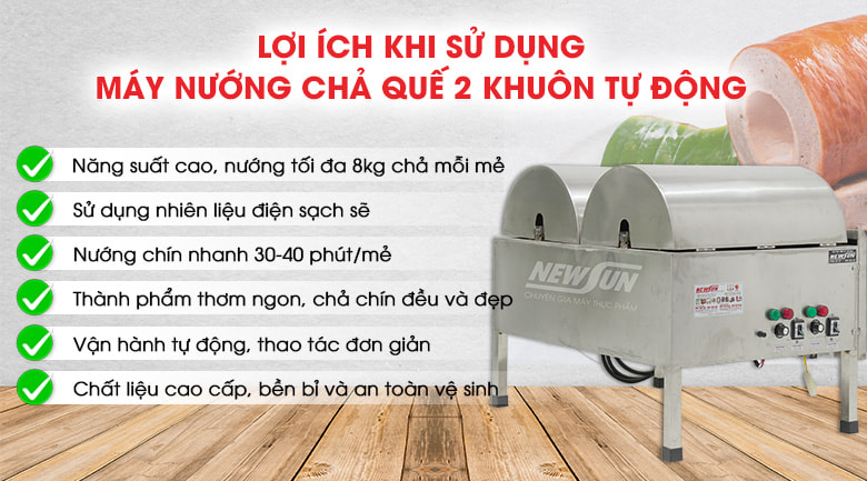Lợi ích sử dụng máy nướng chả quế 2 khuôn tự động