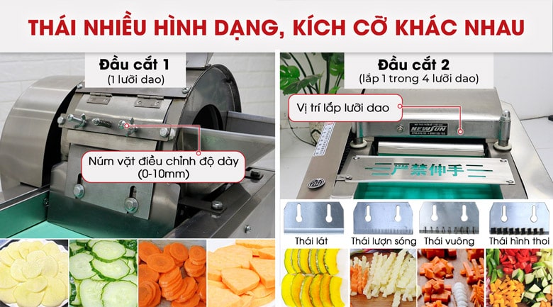 Máy thái rau củ đa dạng, nhiều kích thước Máy thái rau củ đa dạng, nhiều kích thước