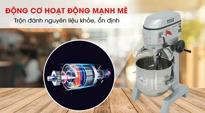 Trộn bột khỏe, ổn định với động cơ mạnh mẽ Trộn bột khỏe, ổn định với động cơ mạnh mẽ