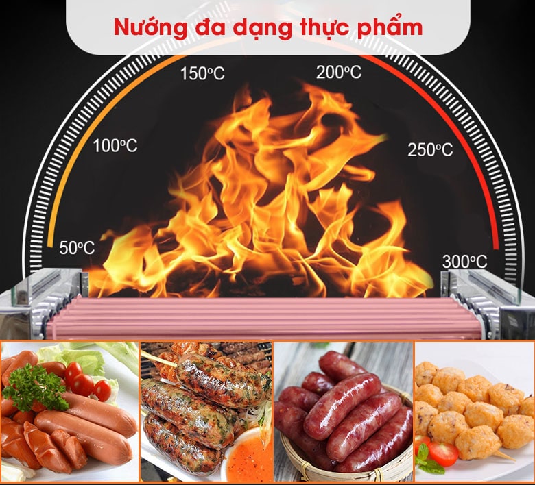 nướng đa dạng thực phẩm