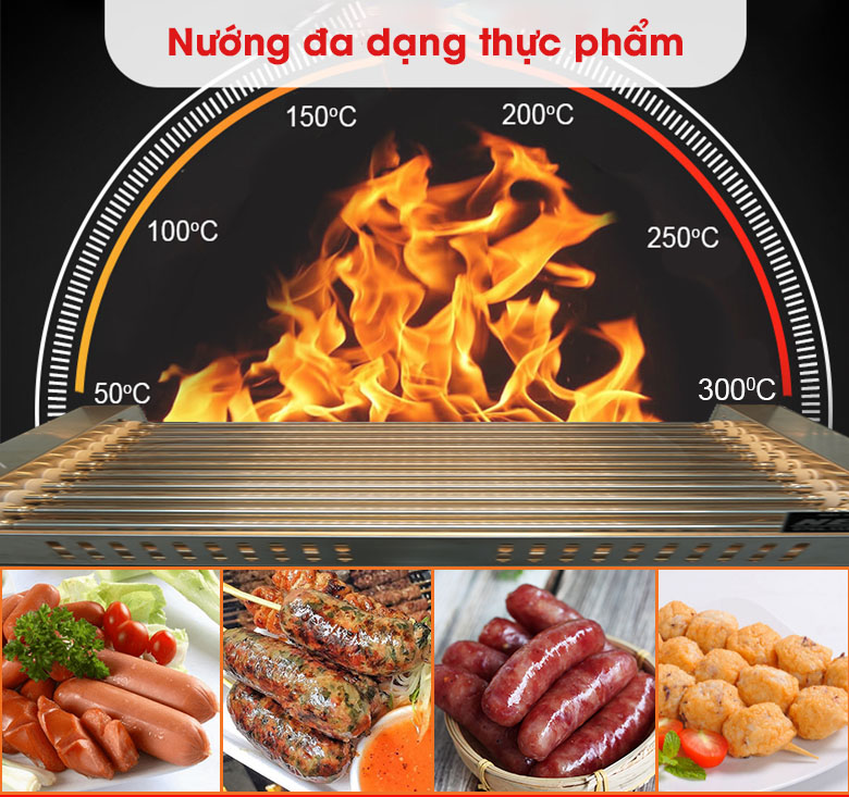 Nướng đa dạng thực phẩm