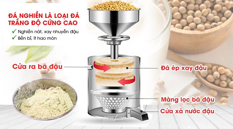 Bộ đá nghiền cứng cáp, xay nhuyễn đậu nành cực hiệu quả Bộ đá nghiền cứng cáp, xay nhuyễn đậu nành cực hiệu quả