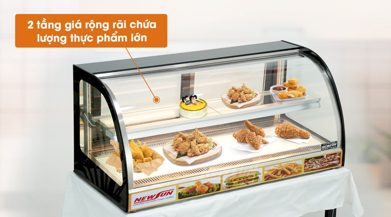 2 tầng khay rộng rãi, trữ lượng đồ ăn lớn 2 tầng khay rộng rãi, trữ lượng đồ ăn lớn