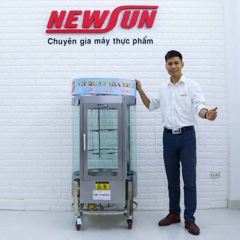 Lò quay vịt than gas xoay