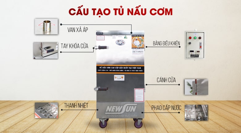 Cấu tạo tủ nấu cơm Cấu tạo tủ nấu cơm