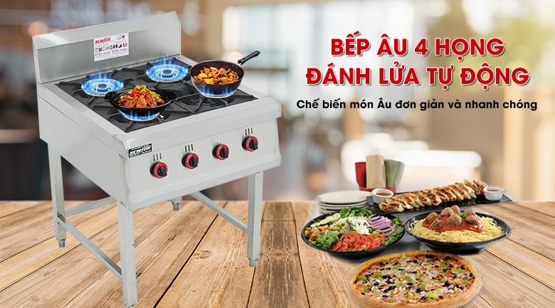 Bếp Âu 4 họng (đánh lửa tự động)