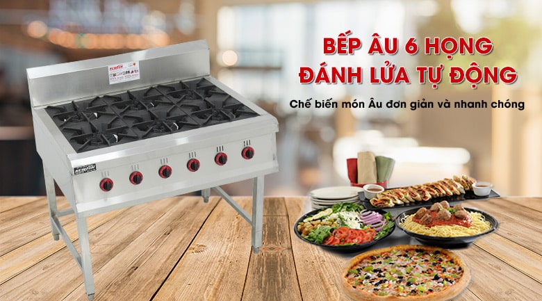 Bếp Âu 6 họng (đánh lửa tự động)